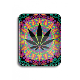 Rolling Tray Metall Neon Leaves Large, ca 34x28x2,5cm