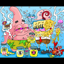 Dunkees Pat und Sponge., Leinwanddruck - 20x25cm