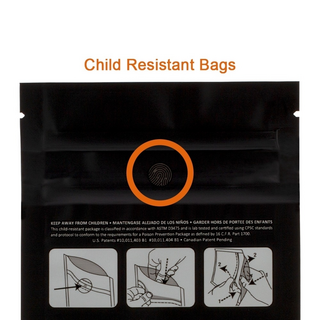 Stinksack, Child-proof - Kindersicher, 1 Stk lose, 12x18cm (7x10 innen), BLACK, smell proof