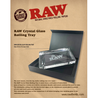 RAW limited Crystal Glass Rolling Tray, large, 27,5 x 17,5 x 3cm