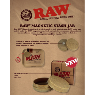 Raw magnetic Stash Jar, Hemp-plastic, dm 69mm, h 28mm, Silikon-Einlage, Magnet auf Unterseite