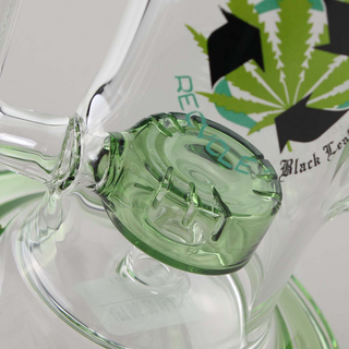 Black Leaf Recycle-Bubbler, Trommelperkolator, grn, h 31cm,  51/25mm, NS14,5