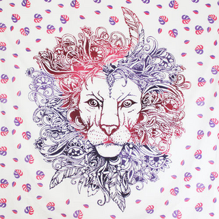 Wandtuch XL 200x20cm, Lion 2 lila/pink