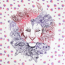 Wandtuch XL 200x20cm, Lion 2 lila/pink