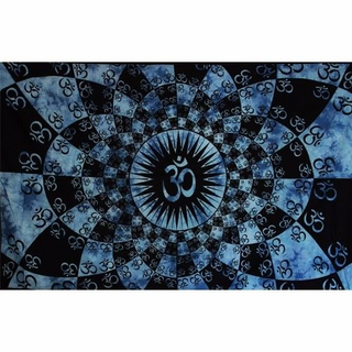 Wandtuch 140 x 220, Om-Vision batik, blau