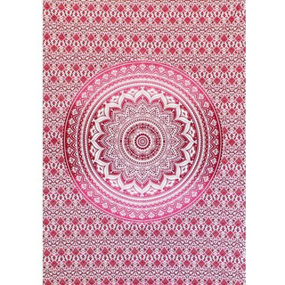 Tischtuch/Wandtuch klein, 80 x 110cm, Lotus-Mandala rot