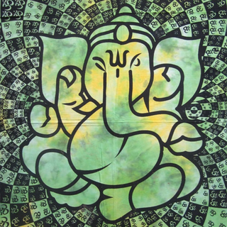 Wandtuch 140 x 220, Ganesh-Om-Vision batik, diverse Farben