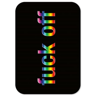 Sticker 68x96mm, Fuck Off (Rainbow)