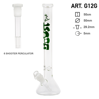 BoosT Pro Beaker Glass Bong, green, NS 29, H 50cm, dm...