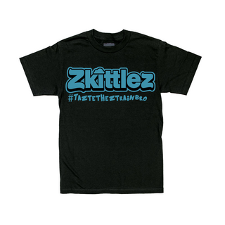Skittlez T-Shirt, schwarz mit blauem Print, gre M