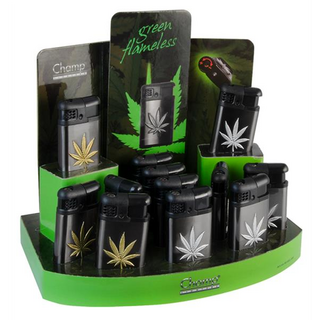 Champ Cannabis Leaf Sturmfeuerzeug, Zippo-Form, grne Flamme