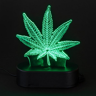 3D-Leuchte Cannabis Leaf, inkl. USB-Kabel, farbwechselnd