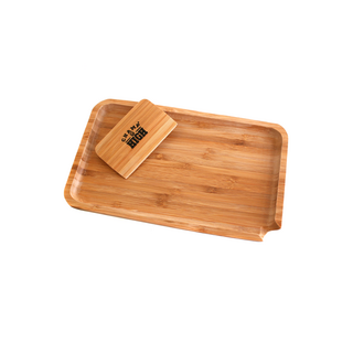 Bamboo Rolling Tray mit Falz, ca 24 x 15 x 2/1cm, inkl. Schaber, Magnetisch