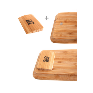 Bamboo Rolling Tray mit Falz, ca 24 x 15 x 2/1cm, inkl. Schaber, Magnetisch