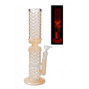 Glow in the Dark Glasbong rot, Honeycomb, Ice, H 320mm,...