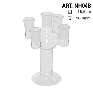 Kopf-Stnder Glas fr 5x 18.8er Kpfe, bauchig, NH04B