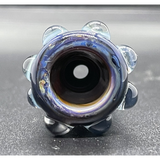 Orglasmus Art-Head, fully worked 18,8mm, Marmor amber-purple` Flutsch, 35,39 gramm