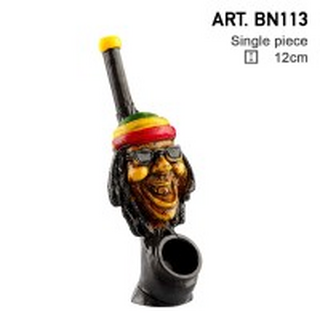 Rasta Man Pipe, 14,5cm, Loch 3mm, Holzpfeife