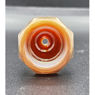 Orglasmus Art-Head, NS 18,8mm, Marmor amber-purple` Flutsch - facettiert
