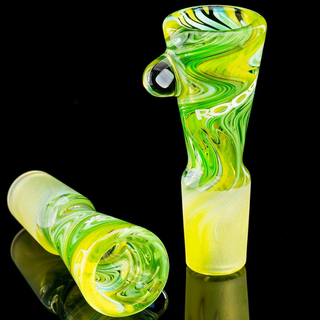 ROOR x NISH-GLASS Collab, 18.8 Fully worked one Hole Slide mit Opal `Liberty Green - Limited