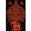 Wandtuch 140 x 220 cm, Elephant Tree, orange / rot