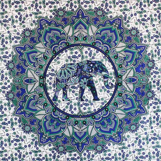 Wandtuch 140 x 220, Elephant Circle Blue