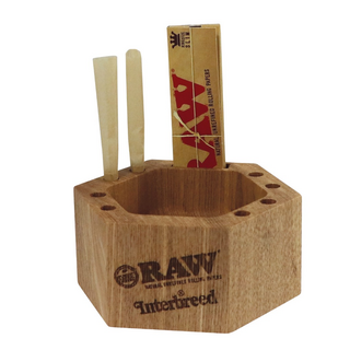 Raw X Interbreed Chilling Wood Ashtray, Aschenbecher 6-eckig, Eschenholz, 110x95x50mm