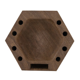Raw X Interbreed Chilling Wood Ashtray, Aschenbecher 6-eckig, Eschenholz, 110x95x50mm