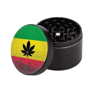 V-Syndicate ALU SharpShred-Grinder, 50mm, 4 tlg., Rasta Leaf