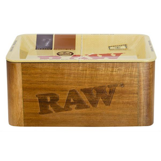 RAW Wooden Cache Box, MINI, 18 x 12,5  x 8,5 cm, magnetic Lid-Tray