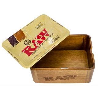 RAW Wooden Cache Box, MINI, 18 x 12,5  x 8,5 cm, magnetic Lid-Tray