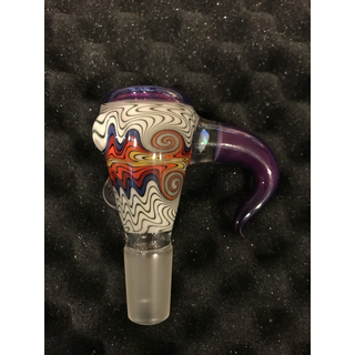 Mitchellglass Vesuvio, NS18, Colour-Section with Horn, Rainbow/White & Pink Top