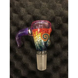 Mitchellglass Vesuvio, NS18, Colour-Section with Horn, Rainbow/Blue & Pink Top