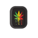 Rolling Tray Metall, Drip Rasta Leaf, small 18x14cm