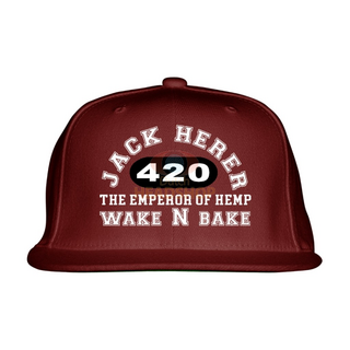 420 Flat Caps Wake N Bake -Jack Herer, red, by Lauren...