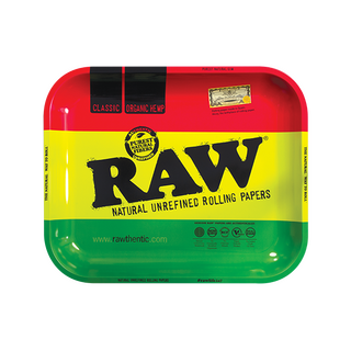 RAW Metal Rolling Tray, Raw Rasta, Large 34 x 27,5cm