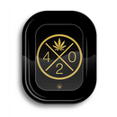 Rolling Tray Metall 420 logo gold/black` small, 18x14x2,5cm