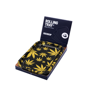 Rolling Tray Metall Leaves Gold` medium, 27,5x17,5x2,5 cm