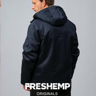 Mens Original Hemp Jacket, by Freshemp, Blue XXL