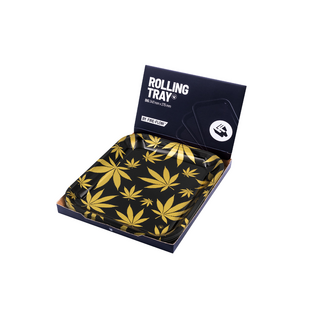 Rolling Tray Metall Leaves Gold` Large, 34x27,5x2,5cm