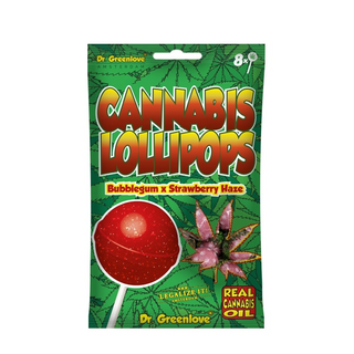 Dr. Greenlove Cannabis Lollipops 8er Pack, Bubblegum x Strawberry Haze