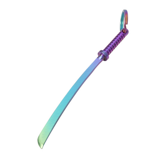 PureSativa Samurai Sword Dabbing Tool, 12cm, Titanium Rainbow