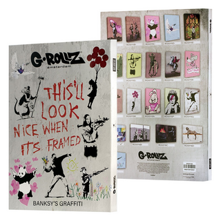 G-ROLLZ printed Canvas, Leinwanddruck, Banksys Graffiti - PANDA GUNNIN, Small, 45 x 32 x 2 cm