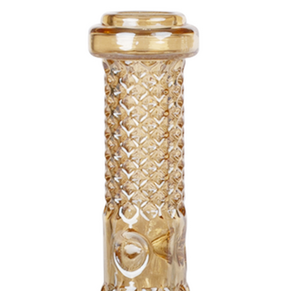 Grace Glass mini Beaker Crystal Facet Electro Coat Gold, 17cm, N18/14, 30mm, OHNE Kickloch