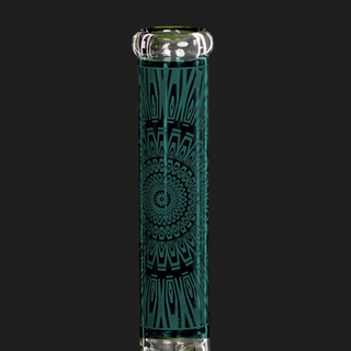 Grace Glass Beaker Mandala teal, 40cm, NS18,  50mm, WS 7mm, heavy Base