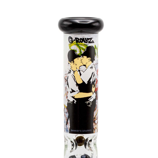 G-ROLLZ Banksy Perco-Beaker Kissing Coppers, 42cm, NS29/18,  50mm, Spiral-Percolator