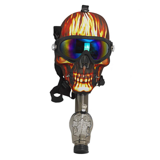 Flame-Skull Gas-Maske mit Acryl-Bong, größenverstellbar
