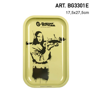 G-ROLLZ & Banksys Rolling Tray Metall, Mona Launcher, Medium, 27,5x17,5cm