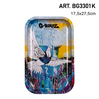 G-ROLLZ & Banksys Rolling Tray Metall, Bulletproof Dove, Medium, 27,5x17,5cm