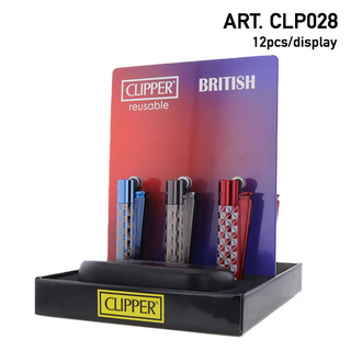 Feuerzeug Clipper METALL, British, Schwarz